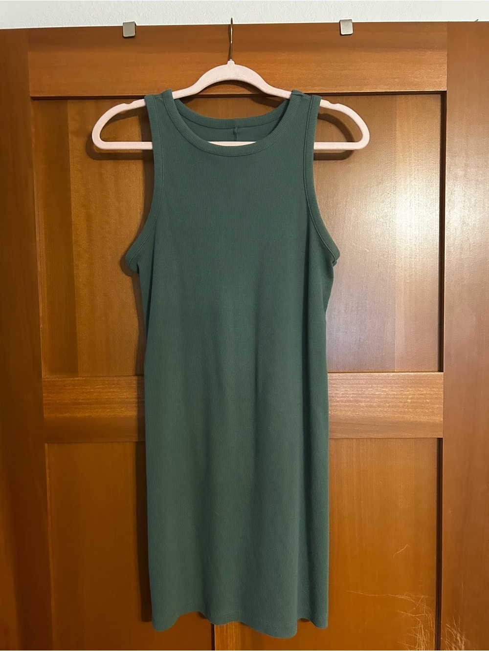 a new day Green Ribbed Tank Mini Dress
